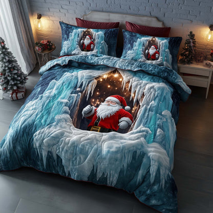 Holiday Santa Delight 3-Piece Quilted Bedding Set GFTOHD12664
