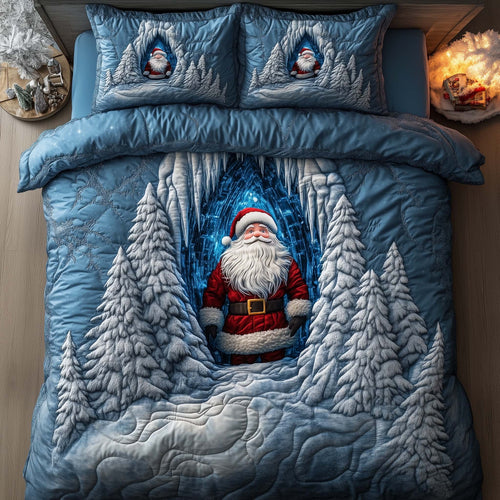 Holiday Santa Delight 3-Piece Quilted Bedding Set GFTOHD12668