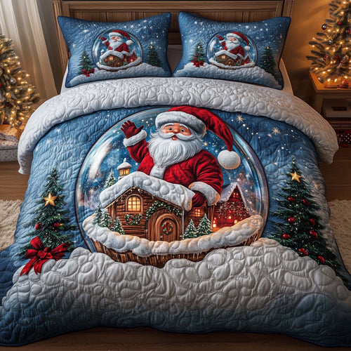 Holiday Santa Delight 3-Piece Quilted Bedding Set GFTOHD12672