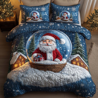 Holiday Santa Delight 3-Piece Quilted Bedding Set GFTOHD12673