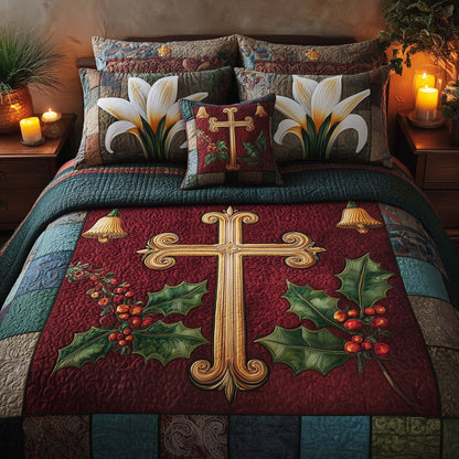 Cross 3-Piece Quilted Bedding Set GFTOHD12718