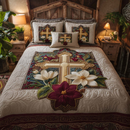 Cross 3-Piece Quilted Bedding Set GFTOHD12722