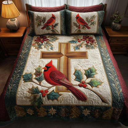 Cross 3-Piece Quilted Bedding Set GFTOHD12726