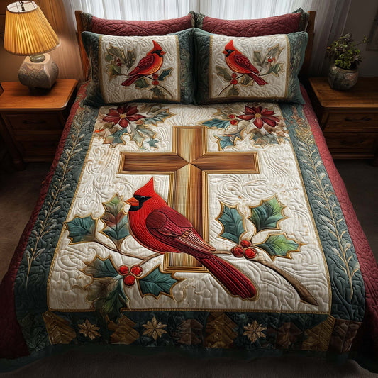 Cross 3-Piece Quilted Bedding Set GFTOHD12726