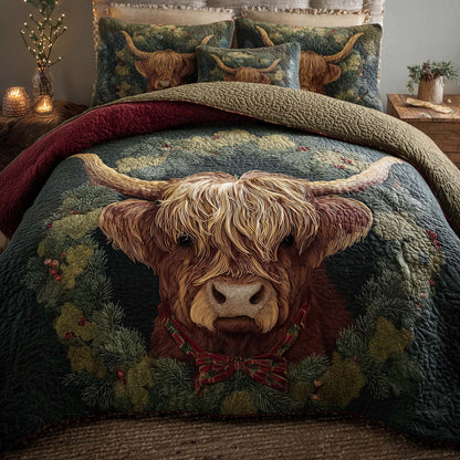 Highland Cow Dream 3-Piece Quilted Bedding Set GFTOHD12770