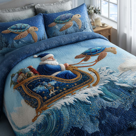 Santa Journey 3-Piece Quilted Bedding Set GFTOHD12771