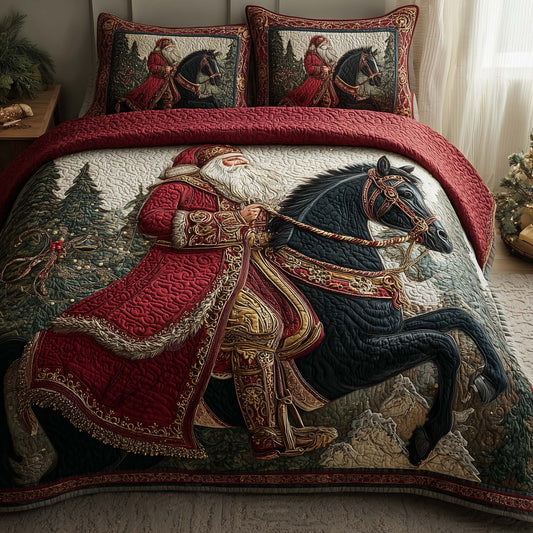 Santa Journey 3-Piece Quilted Bedding Set GFTOHD12772