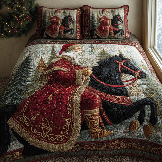 Santa Journey 3-Piece Quilted Bedding Set GFTOHD12773