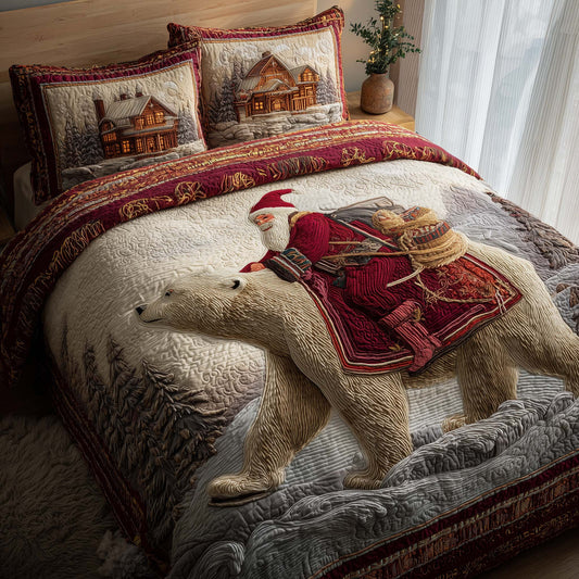 Santa Journey 3-Piece Quilted Bedding Set GFTOHD12777