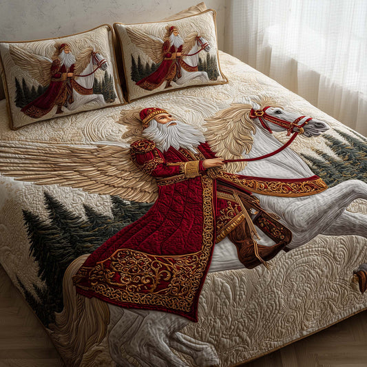 Santa Journey 3-Piece Quilted Bedding Set GFTOHD12778