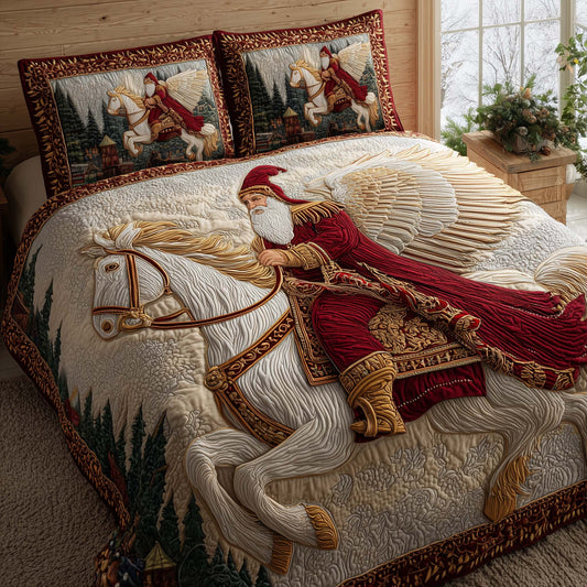 Santa Journey 3-Piece Quilted Bedding Set GFTOHD12779