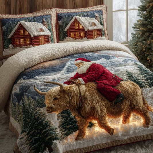 Santa Journey 3-Piece Quilted Bedding Set GFTOHD12780