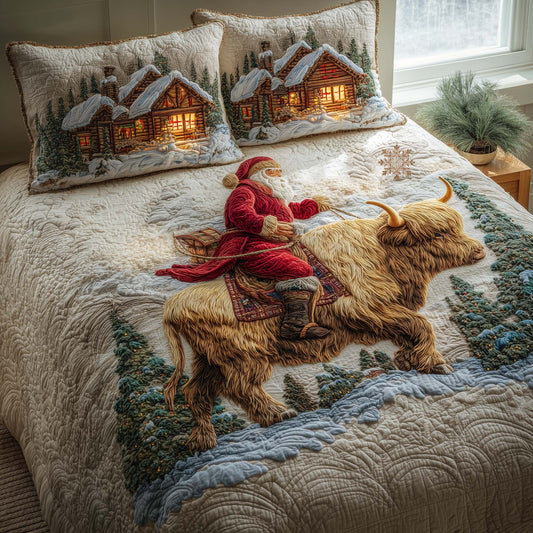 Santa Journey 3-Piece Quilted Bedding Set GFTOHD12781