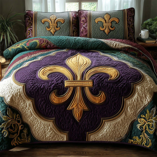 Fleur De Lis 3-Piece Quilted Bedding Set GFTOHD12803