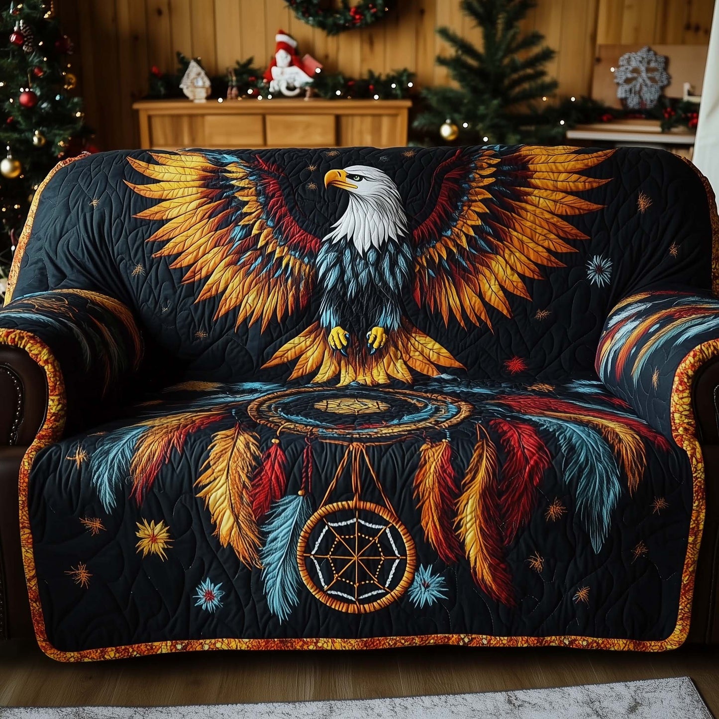 Native Eagle Quilted Sofa Cover GFTOHD12815