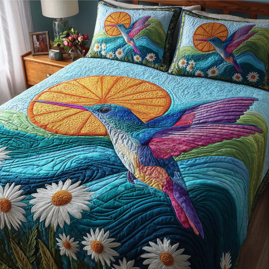 Hummingbird Heaven 3-Piece Quilted Bedding Set GFTOHD12818