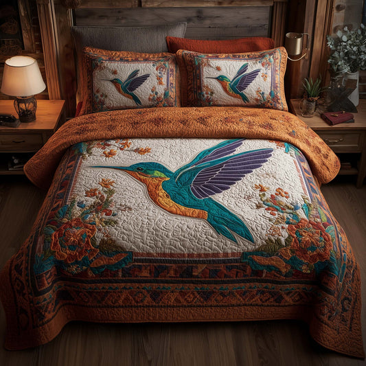 Hummingbird Heaven 3-Piece Quilted Bedding Set GFTOHD12822
