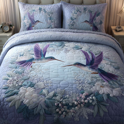 Hummingbird Heaven 3-Piece Quilted Bedding Set GFTOHD12824
