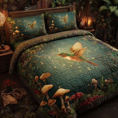 Hummingbird Heaven 3-Piece Quilted Bedding Set GFTOHD12825