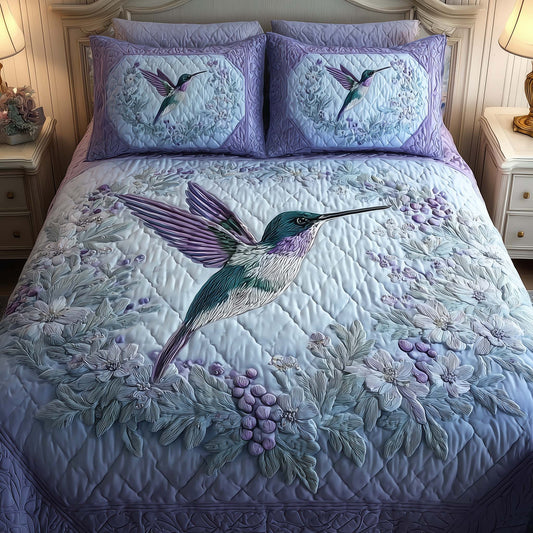 Hummingbird Heaven 3-Piece Quilted Bedding Set GFTOHD12828