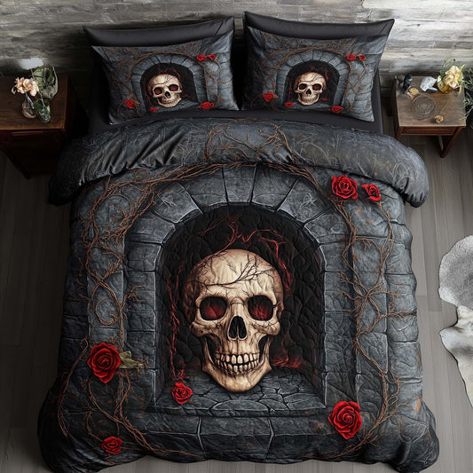 Mystique Solo Skull 3-Piece Quilted Bedding Set GFTOHD12829