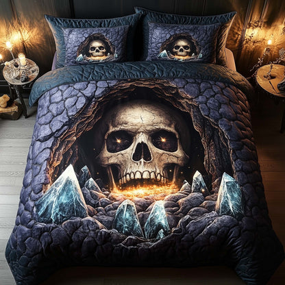 Mystique Solo Skull 3-Piece Quilted Bedding Set GFTOHD12830