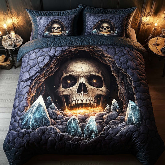 Mystique Solo Skull 3-Piece Quilted Bedding Set GFTOHD12830
