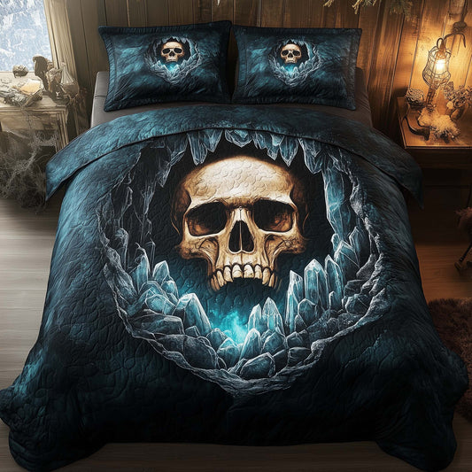 Mystique Solo Skull 3-Piece Quilted Bedding Set GFTOHD12831