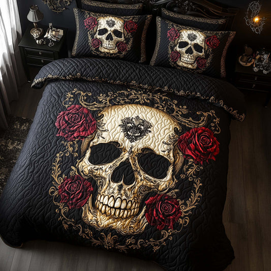 Mystique Solo Skull 3-Piece Quilted Bedding Set GFTOHD12832