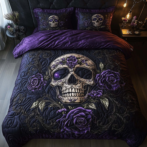 Mystique Solo Skull 3-Piece Quilted Bedding Set GFTOHD12834