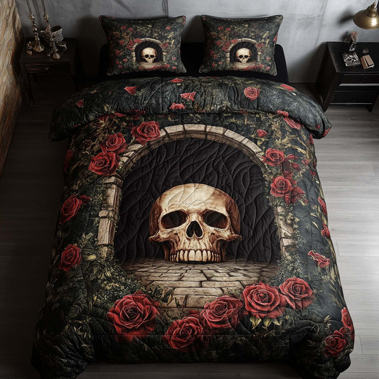 Mystique Solo Skull 3-Piece Quilted Bedding Set GFTOHD12835