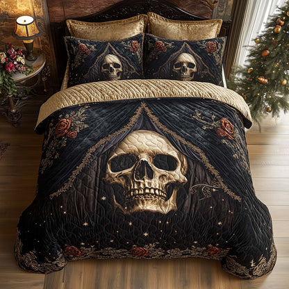 Mystique Solo Skull 3-Piece Quilted Bedding Set GFTOHD12836