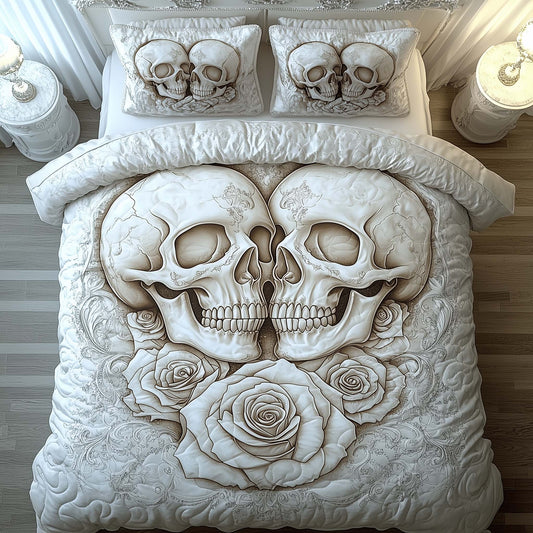 Romantic Gothic Skulls 3-Piece Quilted Bedding Set GFTOHD12843