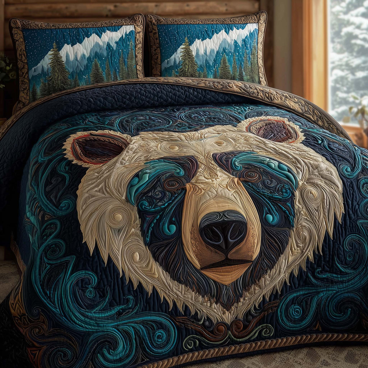 Bear Pround 3-Piece Quilted Bedding Set GFTOHD12862