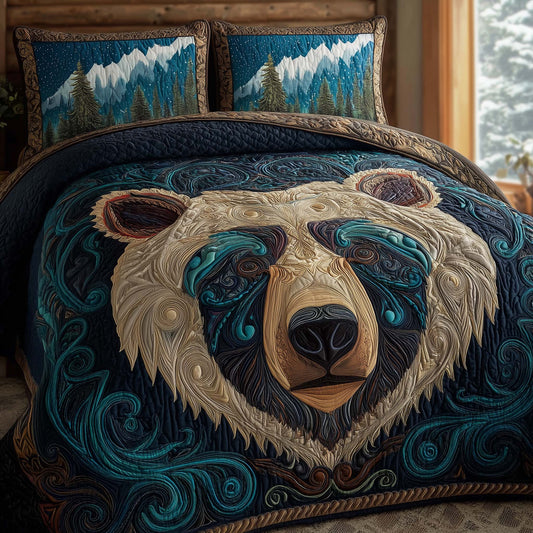 Bear Pround 3-Piece Quilted Bedding Set GFTOHD12862