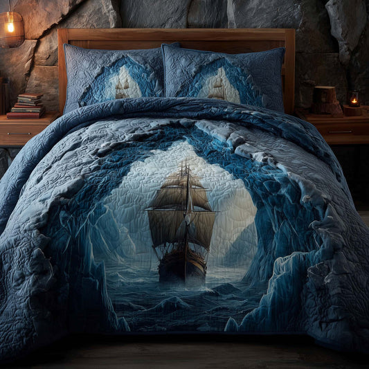 Majestic Ship 3-Piece Quilted Bedding Set GFTOHD12866