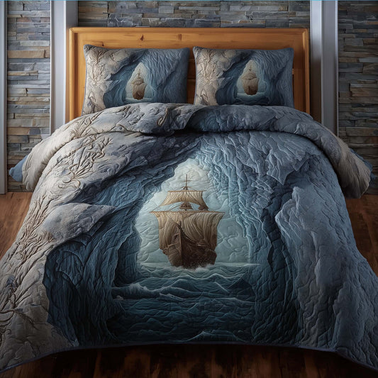 Majestic Ship 3-Piece Quilted Bedding Set GFTOHD12874