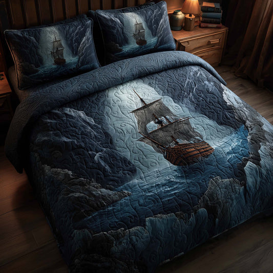 Majestic Ship 3-Piece Quilted Bedding Set GFTOHD12875