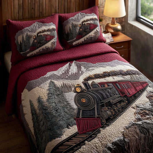 Train Journey 3-Piece Quilted Bedding Set GFTOHD12876