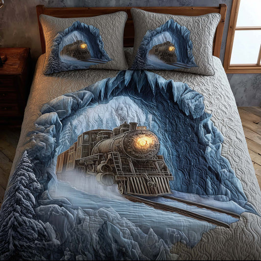 Train Journey 3-Piece Quilted Bedding Set GFTOHD12880