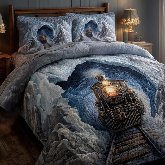 Train Journey 3-Piece Quilted Bedding Set GFTOHD12881
