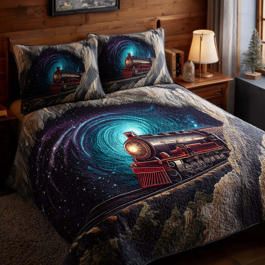 Train Journey 3-Piece Quilted Bedding Set GFTOHD12885