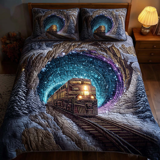 Train Journey 3-Piece Quilted Bedding Set GFTOHD12886