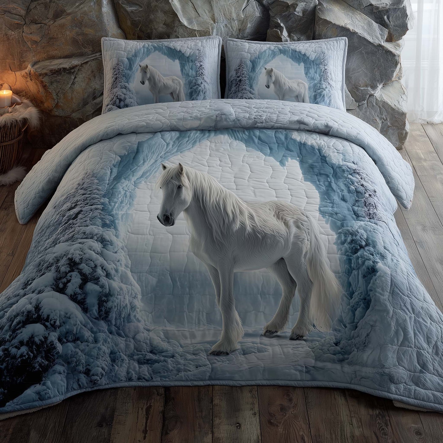 Majestic Horse 3-Piece Quilted Bedding Set GFTOHD12891
