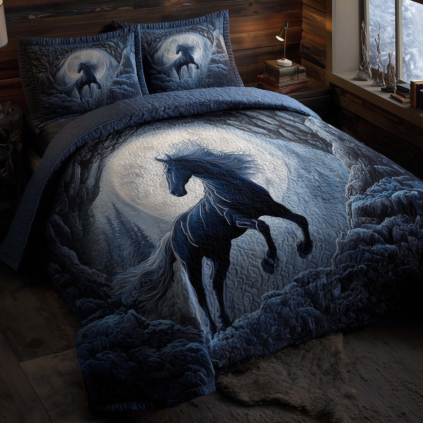 Majestic Horse 3-Piece Quilted Bedding Set GFTOHD12896