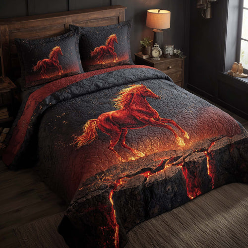 Majestic Horse 3-Piece Quilted Bedding Set GFTOHD12899