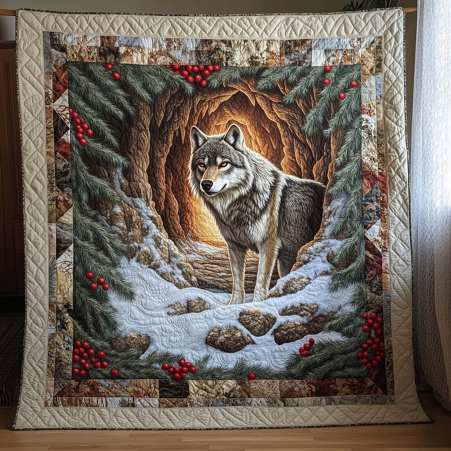 Wilderness Wolf Quilted Blanket GFTOHD12905