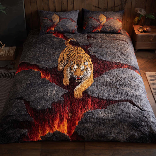 Majestic Tiger 3-Piece Quilted Bedding Set GFTOHD12917