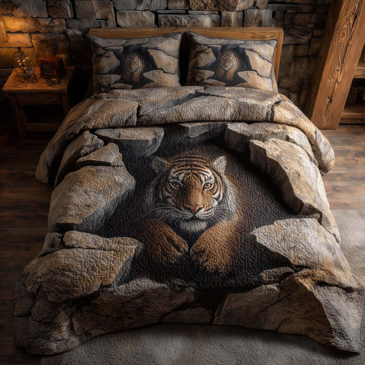 Majestic Tiger 3-Piece Quilted Bedding Set GFTOHD12918