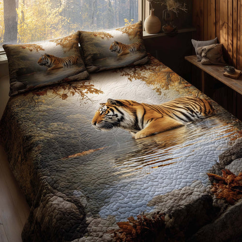 Majestic Tiger 3-Piece Quilted Bedding Set GFTOHD12922